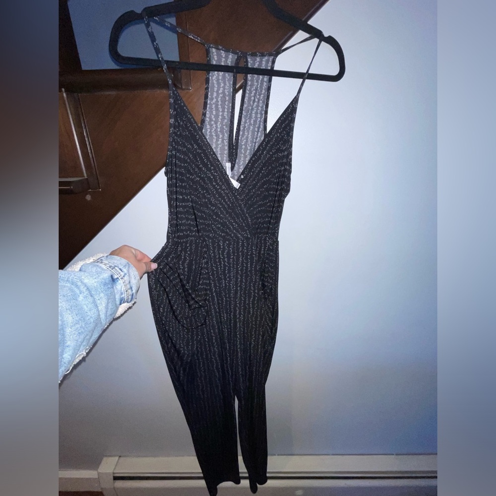 BCBG MAXAZRIA jumpsuit romper pant size small black print
